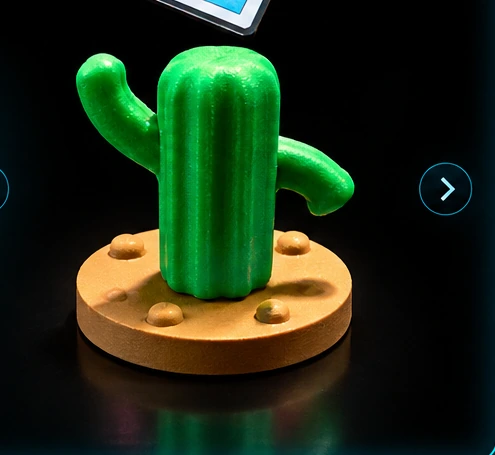 3D printed cactus Lotería piece